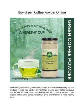 Buy Green Coffee Powder Online