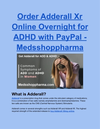Order Adderall Xr Online Overnight for ADHD with PayPal - Medsshoppharma