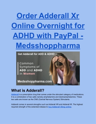 Order Adderall Xr Online Overnight for ADHD with PayPal - Medsshoppharma
