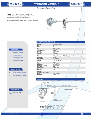 MTR12 Hygienic RTD Assembly - Tri - Clamp Connection | MIEPL