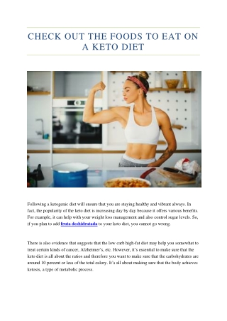 Check Out The Foods To Eat On A Keto Diet