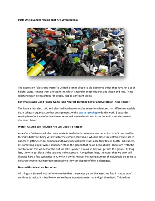 Aspects Of e waste recycling That Are Advantageous