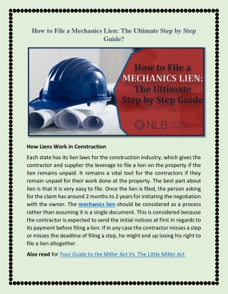 How to File a Mechanics Lien