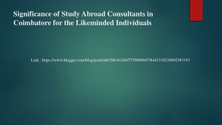 Significance of Study Abroad Consultants in Coimbatore for
