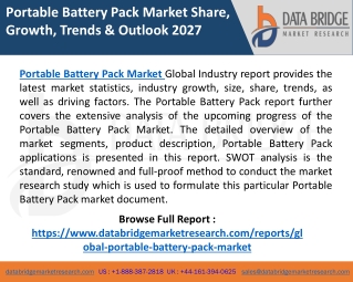 Portable Battery Pack Market: Industry Analysis & Opportunities
