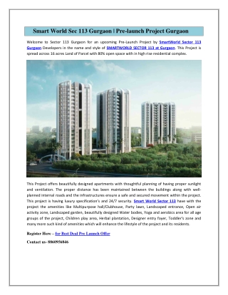 Welcome to Sector 113 flat Gurgaon