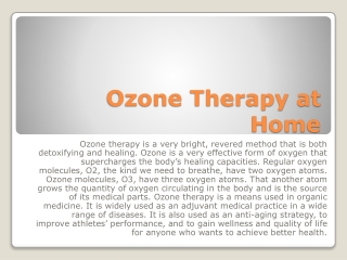 Ozone Therapy at Home