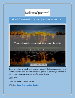 Good Conversation Quotes | Kalimaquotes.com