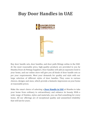 Buy Door Handles in UAE