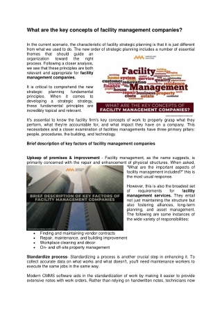 Facility Mangement services a worthed investment