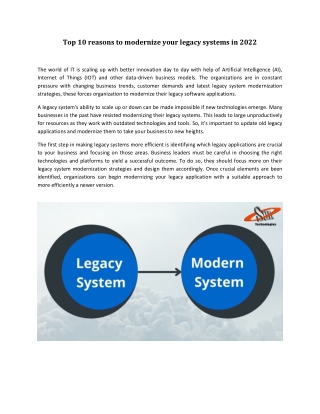 Top 10 reasons to modernize your legacy systems today