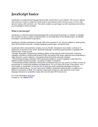 JavaScript basics