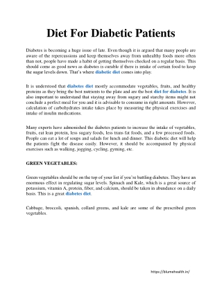 Diet For Diabetic Patients