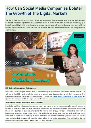 How Can Social Media Companies Bolster The Growth of The Digital Market