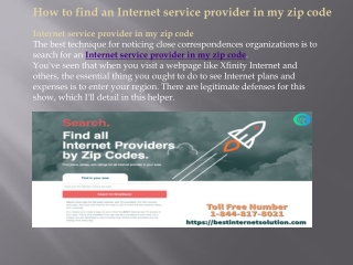 Internet Service Providers By Zip Code