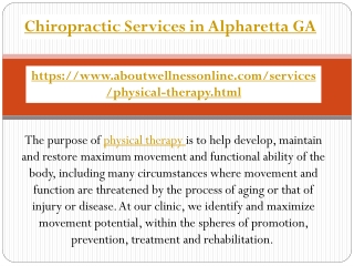 Chiropractic Services in Alpharetta GA