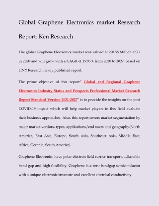 Global Graphene Electronics market Research Report: Ken Research