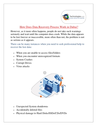 How Does Data Recovery Process Work in Dubai?