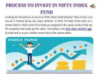 Process To Invest In Nifty Index Fund