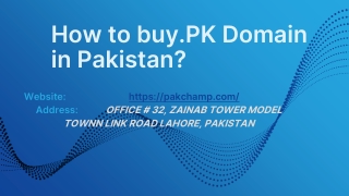 How to buy.PK Domain in Pakistan ppt