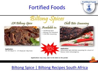 Biltong Spice | Biltong Recipes South Africa - Fortified Foods
