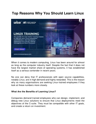 Top Reasons Why You Should Learn Linux