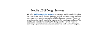 Mobile UX UI Design Services