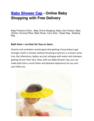 Baby Shower Cap