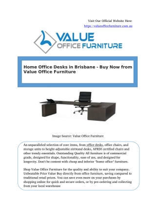 Home Office Desks in Brisbane - Buy Now from Value Office Furniture