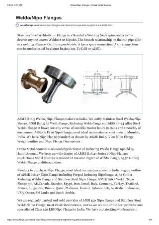 WeldoNipo Flanges Exporters In India