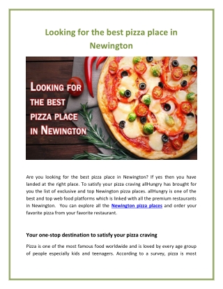 Looking for the best pizza place in Newington