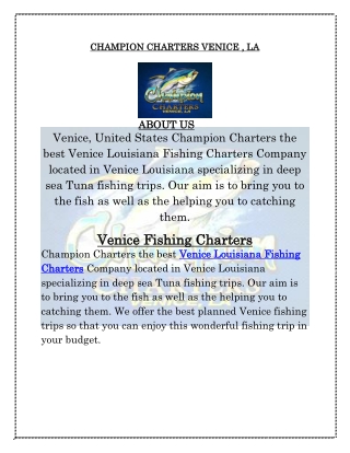 Venice Fishing Charters