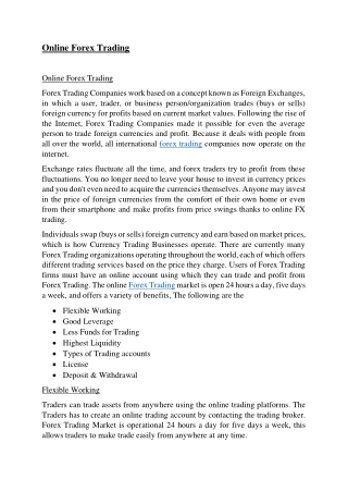 Online Forex Trading Company | FIDO MARKETS