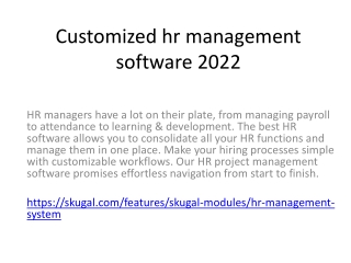 Customized hr management software 2022