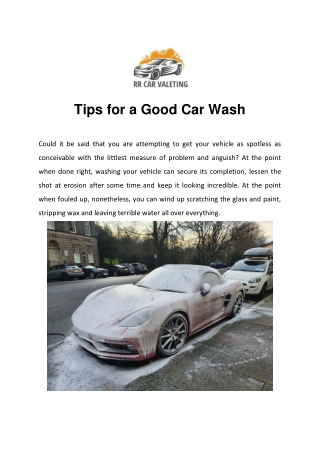 Tips for a Good Car Wash