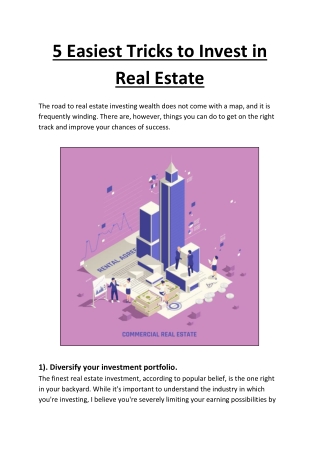 5 Easiest Tricks to Invest in Real Estate