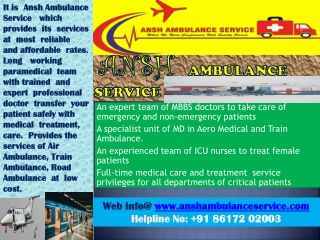 Get No. 1 Train Ambulance Service from Guwahati