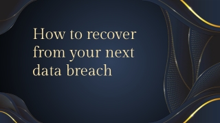 How to recover from your next data breach