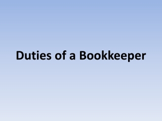 Duties of a Bookkeeper