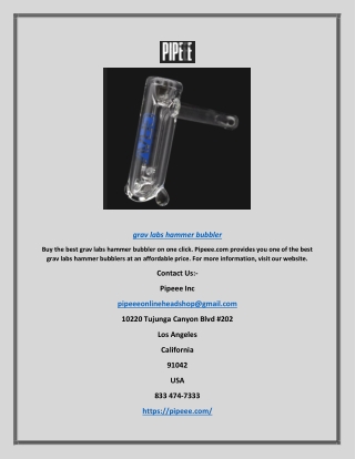 Grav labs hammer bubbler | Pipeee.com