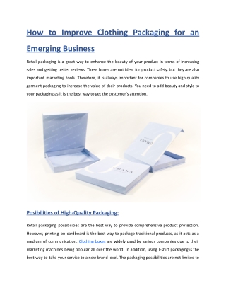 How to Improve Clothing Packaging for an Emerging Business