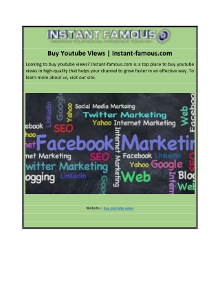 Buy Youtube Views | Instant-famous.com