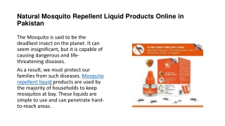 Natural Mosquito Repellent Liquid Products Online in Pakistan