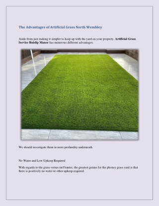 Get the best Artificial Grass in North Wembley
