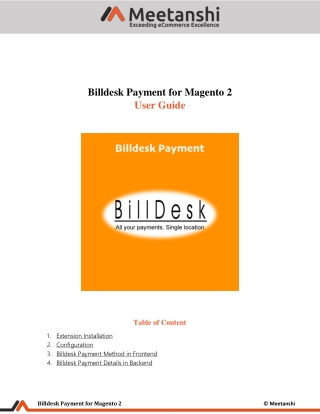 Magento 2 Billdesk Payment