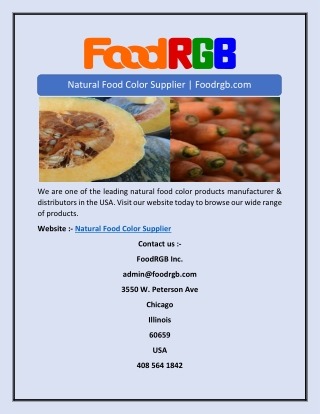 Natural Food Color Supplier | Foodrgb.com