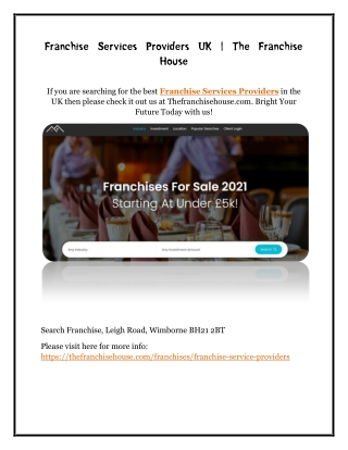 Franchise Services Providers