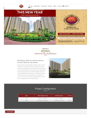 1 & 2 BHK flats for Sale in Dombivli - Regency Anantam
