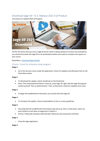 Download Sage 50 —U.S. Edition 2021 Full Product