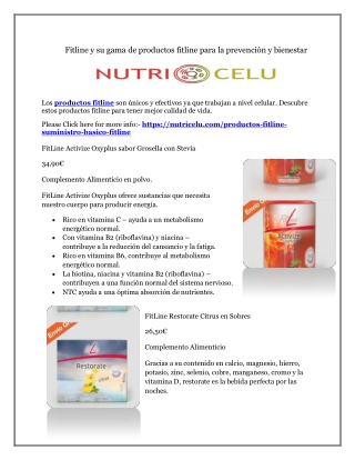 Productos fitline